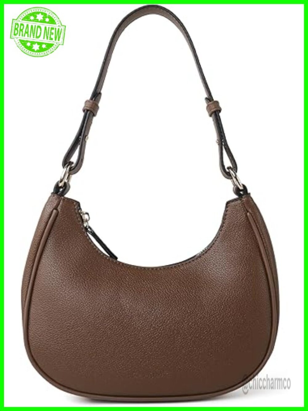 Small Crescent Shoulder Bag PU Leather Hobo Crossbody Purse